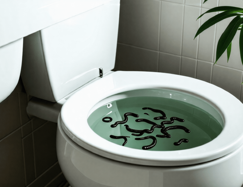 Que signifieraient des vers noirs dans les toilettes ?